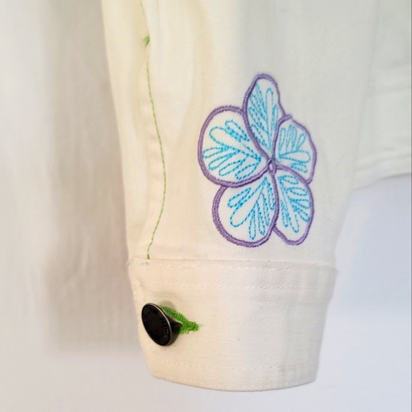 Blassport Cream Denim Embroidered Jacket - Picture 8 of 15